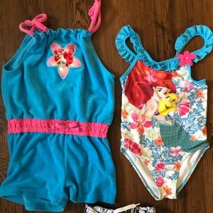 Girls 6x Little Mermaid swimsuit and coverup